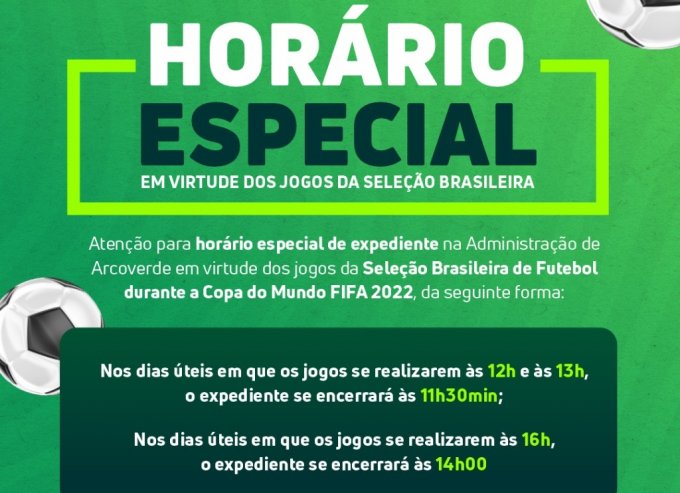 Horário de expediente do CRF-CE em caráter excepcional, nos dias de jogos  da Seleção Brasileira de Futebol na Copa do Mundo FIFA 2022 – CRF-CE